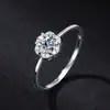 Anillo de Moissanita Nuevo en Stock Anillo de Plata de Ley S925 para Mujer Anillo de Boda para Mujer de 0.5 Quilates