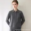 Suéter de punto de cachemira 100% pura para mujer, con cuello polo, nuevo para otoño e invierno, casual, versátil, holgado, cálido