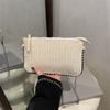 Bolso Sobre Bolso de Mujer 2025 Nuevo Casual Retro Cadena Bolso Cuadrado Pequeño Moda Bolso de Hombro Patrón Tejido Bolso Bandolera