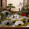 Micro-Paisaje Creativo Puente de Madera Estilo Antiguo Pabellón Jardinería Paisajismo Decoración DIY Accesorios Artesanías de Resina Adornos Pequeños