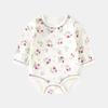 Ropa de Bass para Bebé Primavera y Otoño Sombreros Triangulares para Bebé Ropa Interior de Algodón Puro Manga Larga Estampada Ropa de Escalada sin Huesos para Recién Nacido