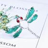 Shake Tone Live Broadcast Imitação Natural White Chalcedony Dragonfly Ring Drop Glue Cloisonne Esmalte Craft Opening Ring Joias para Mulheres