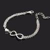 Nueva moda personalidad todo a juego amor viento frío amor ilimitado pulsera ajustable multicapa buena suerte 8 Pulsera de corazón de melocotón 8