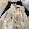 Moletom com Capuz Waffle Pesado Novo Oversize Outono e Inverno Masculino Moda Americana Retrô com Forro de Lã Jaqueta Solta