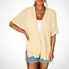 Cardigan Corto de Manga Corta Casual de Color Sólido para Mujer, Nuevo Transfronterizo Europeo y Americano, Otoño/Invierno 2026, Amazon Wish
