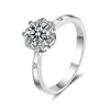 Nuevo anillo de mujer con diamante artificial ocho corazones y ocho flechas circón 1 quilate Anillo de diamante para dedo índice de novias influencers de internet