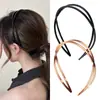Versión Coreana Ins Simple Versátil Diadema de Acrílico con un Toque de Alta Gama, Dientes Doble Capa Cruzada Hueca Diadema para Lavarse la Cara y Sujetar el Cabello