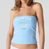 2026 Verano Chaleco de Tubo para Mujer Venta al por mayor Transfronteriza Comercio Exterior Estampado de Bandera Nacional Pedrería Camiseta Mundial