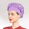 Faixa de cetim elástica alta de aba larga nova transfronteiriça touca de dormir touca de quimioterapia feminina chapéu para cuidados com o cabelo cor sólida vendas diretas de fábrica