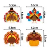 Decoraciones de fiesta de Acción de Gracias de productos nuevos transfronterizos, toppers para pasteles, toppers de pavo, banderas, decoraciones de otoño para Acción de Gracias
