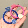 Anillo para el Cabello de Cara Sonriente de Aleación de Color Neón de Corea Cuerda para Cola de Caballo de Niña Linda Bola para la Cabeza Correa Elástica Alta para el Cabello