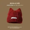 Bonito Sombrero de Orejas de Gato para Mujer, Gorro de Punto de Invierno Nuevo, Cálido Gorro Tejido que Hace que la Cara Parezca Más Pequeña, con Forro de Terciopelo para Protección de Orejas, Gorro de Osito