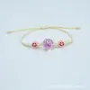 Pulsera de Flores Secas Tejida a Mano de Moda, Cara Sonriente de Gypsophila, Flor de Encaje, Estilo Pastoral, Fresca, para Estudiantes, Niños