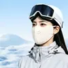 Mascarilla de Terciopelo Grueso Transpirable Cálida de Tres Capas para Protección contra el Frío, Mascarilla de Esquí del Noreste para Mujeres, Cortavientos de Otoño e Invierno