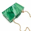 Comercio Exterior Transfronterizo Nuevo Bolso de Cena Acrílico Pintado para Mujer Bandolera de Hombro Único Clutch de Cadena para Banquete de Boda