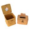 Caja de Pañuelos Tejida de Paja, Tejida Completamente a Mano, Caja de Servilletas Deslizante, Caja de Pañuelos para Baño Estilo Folclórico, Caja de Almacenamiento Decorativa