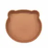 Plato de Cena Nuevo de Silicona con Forma de Oso para Niños de Amazon, Utensilios de Alimentación Complementaria para Bebés y Niños Pequeños en Stock