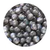 Resina brillante de cielo estrellado, cuentas redondas de agujero recto, ojo de gato, cuentas acrílicas, pendientes de pulsera DIY, collar con cuentas, accesorios hechos a mano