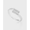 M0890 Luz de Nicho Lujo Alto Gama Simple Temperamento Línea Geométrica Exquisito Diamante Plata de Ley S925 Anillo Abierto