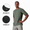 Camiseta Masculina de Manga Curta para Fitness e Corrida Secagem Rápida Gola Redonda Roupas de Treino Soltas Tops Esportivos Sem Costura Camiseta de Secagem Rápida para Homens