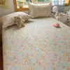 Sábana de cama de algodón grueso con diseño de oso de dibujos animados, pieza individual para dormitorio, cama individual/doble, juego de tres piezas 100% algodón puro, adecuado para todas las estaciones