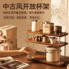 Organizador de Escritorio de Tres Niveles Estante para Café de Cocina Divisor de Escritorio de Oficina Estante Almacenamiento de Escritorio Estantería Pequeña Estante para Tazas de Agua Juego de Té