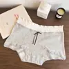 Pantaloncillos tipo bóxer para mujer Ropa interior de algodón puro para mujer Cintura media de algodón 10A Antibacteriano Entrepierna extendida Categoría A Algodón crudo Niñas Talla grande Al por mayor