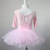 Traje de Entrenamiento Integral de Encaje de Algodón con Mangas Largas Traje de Baile de Verano de Manga Corta para Niños Traje de Prueba de Ballet para Niñas