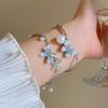 Pulsera Mariposa de Grava Azul Degradado para Mujer Verano Nicho de Lujo Ligero de Alta Gama Pulsera Elegante Novia Pulsera Personalizada