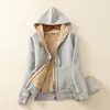Nueva sudadera con capucha gruesa de lana de cordero forrada de forro polar para otoño e invierno, cárdigan deportivo casual holgado para hombre, chaqueta cálida
