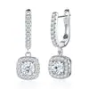 Pendientes Colgantes Dobles Entrelazados de Moissanita para Mujer, Pendientes Circulares Huecos de Cerdo S925 Plata de Ley, Estilo de Lujo Ligero Transfronterizo