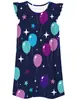 Vestido de Dormir de Verano para Niña con Estampado Digital 3D, Mangas Volantes, Lindo y Dulce, Chica con Globo, Más Vendido en Europa y América, Transfronterizo