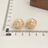 Pendientes de flores tridimensionales retro franceses para mujer, de alta gama, con circonitas de estilo industrial pesado, elegantes y de lujo, con un toque distintivo de nicho.
