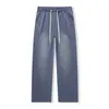 Pantalones de verano finos y holgados de pierna recta para hombre Tencel 2026, pantalones largos casuales versátiles de pierna ancha de moda