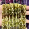 Cuentas pequeñas facetadas de turmalina natural degradada, cuentas sueltas de cristal turquesa, accesorios para joyería DIY, pulseras y collares de cuentas
