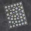 Pegatinas para decoración de uñas con pequeños diseños florales en platino, flores frescas y pétalos imitación pintados a mano, calcomanías adhesivas para uñas