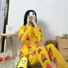 Nuevos Pijamas de Primavera y Otoño para Mujer, Pantalones de Manga Larga, Dibujos Animados Lindos, Casual y Cómodos, Ropa de Casa para Dormitorio de Estudiantes, Conjunto de Dos Piezas