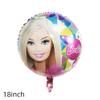 Globo de película de aluminio con forma de muñeca Barbie nueva, decoración para fiesta temática de cumpleaños de princesa Barbie, bola de aire flotante al por mayor