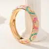 Nuevo producto: Pulsera Abierta Estilo Étnico Esmalte Cloisonné de Pekín Antiguo, Joyería Hecha a Mano con Goteo de Aceite, Accesorio Vintage