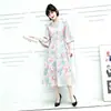 Vestido A-line Holgado de Manga Media y Cuello Redondo con Estampado Floral Retro Nuevo 2026, Estilo Suave y Elegante, Versátil para el Uso Diario