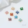 Colgante de Corazón con Zirconia de Trébol de Cuatro Hojas Color Conservante Chapado en Oro de 14K Accesorio para Cadena de Pulsera Pendiente Hecho a Mano DIY