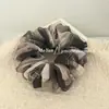 Goma para el pelo scrunchie de chifón a cuadros, cool y sofisticada, elástica para coleta, accesorio para el pelo, versátil para ir al trabajo