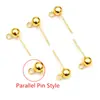Brincos de esfera de aço inoxidável 3-6mm, conta redonda com pino e argola para pendurar, acessórios para joias DIY, atacado 0,2-1g, sem tarraxa
