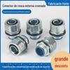 Junta de mangueira de metal revestida de plástico tampa redonda junta de dente externo tampa quadrada cromada hexagonal flor de ameixa junta de rosca externa