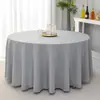 Toalha de Mesa Redonda Lisa para Hotel Poliéster Cor Sólida Preto e Branco Restaurante Transfronteiriço Banquete Casamento Hotel Toalha de Mesa 190g