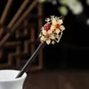 Horquilla Antigua de Imitación de Sándalo de Alta Calidad Broche Elegante para el Cabello Borla de Madera Accesorios para el Cabello Paso a Paso Hanfu Cheongsam