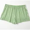 Cuecas Boxers Listradas Masculinas Europeias e Americanas Respiráveis Casuais Tamanho Grande Soltas