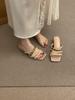 Sandalias de Tacón Grueso para Mujer Verano 2025 Nuevo Estilo con Faldas, Zapatos Romanos Versátiles y Cómodos Que No Cansan los Pies