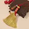 Ensino Médio e Vestibular Vassoura de Ouro Caneta de Ouro Pingente Estilo Chinês Estilo Antigo Cheongsam Ventilador de Paz e Alegria Pingente de Borla para Pendurar no Carro