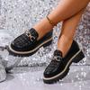 Outono de 2025 Novos Sapatos de Couro Estilo Britânico Mocassins Femininos com Solado Grosso Venda Direta da Fábrica Comércio Exterior Transfronteiriço Atacado de Sapatos Femininos